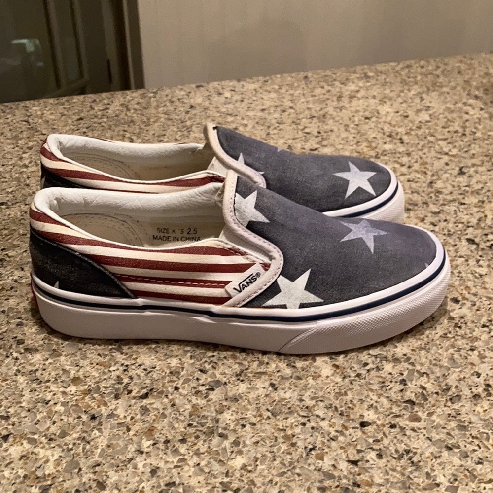 Size 2.5 Youth VANS America Stars and Stripes Custom Design